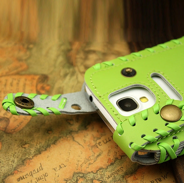 SHOWKOO Premium Retro Luxury Vertical Style 6 Layers Genuine Leather Case for Galaxy S IV / i9500