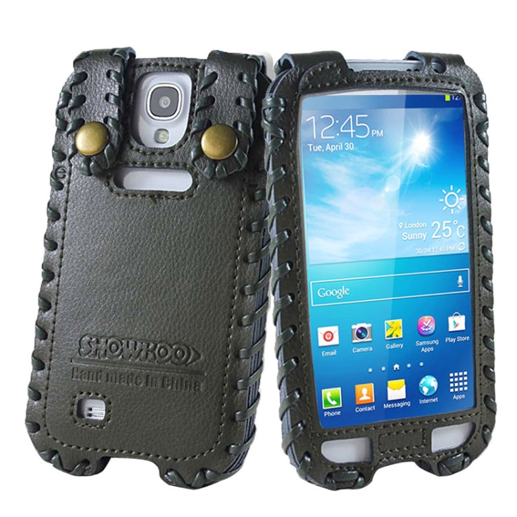 SHOWKOO Premium Retro Luxury Vertical Style 6 Layers Genuine Leather Case for Galaxy S IV / i9500