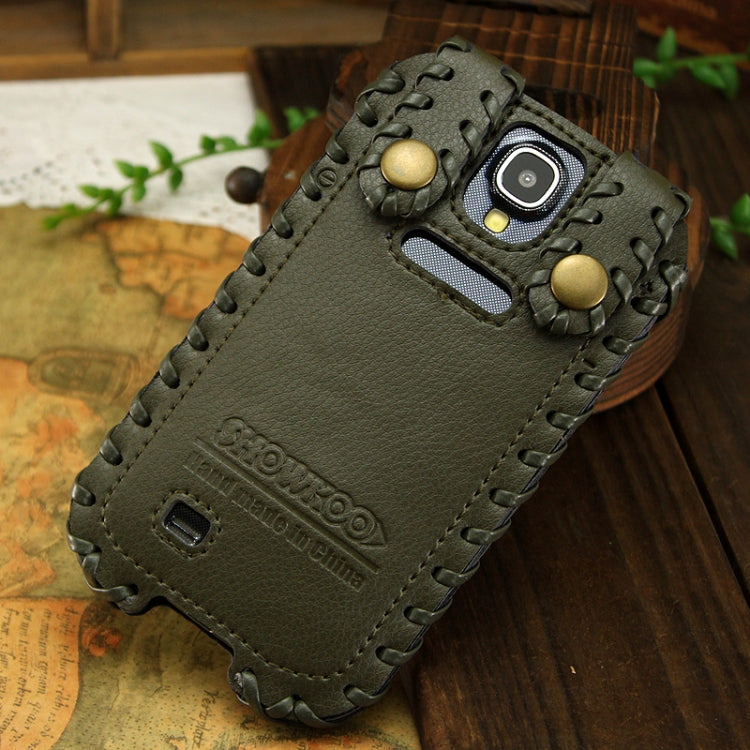SHOWKOO Premium Retro Luxury Vertical Style 6 Layers Genuine Leather Case for Galaxy S IV / i9500