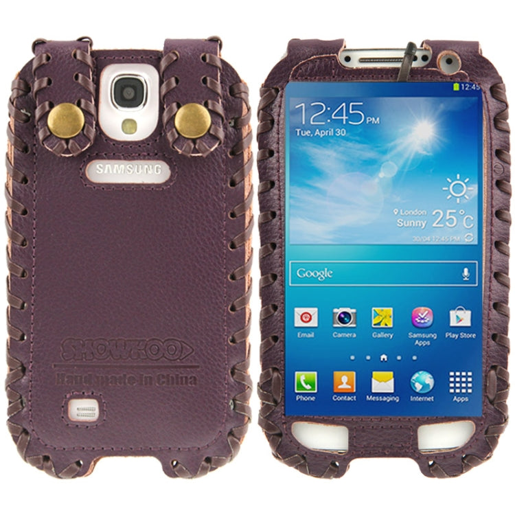 SHOWKOO Premium Retro Luxury Vertical Style 6 Layers Genuine Leather Case for Galaxy S IV / i9500