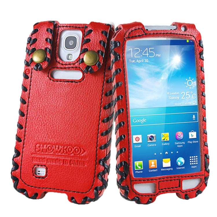 SHOWKOO Premium Retro Luxury Vertical Style 6 Layers Genuine Leather Case for Galaxy S IV / i9500