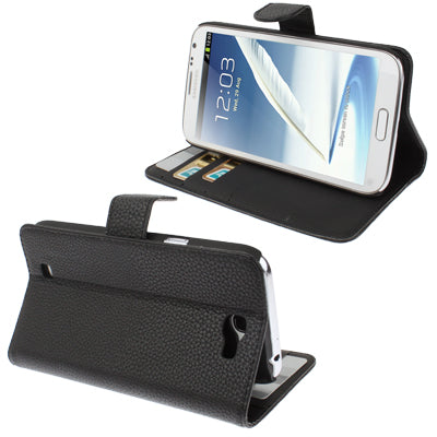 Litchi Texture Leather Case with Holder for Galaxy Note II / N7100