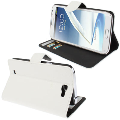 Litchi Texture Leather Case with Holder for Galaxy Note II / N7100