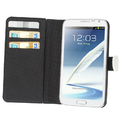 Litchi Texture Leather Case with Holder for Galaxy Note II / N7100