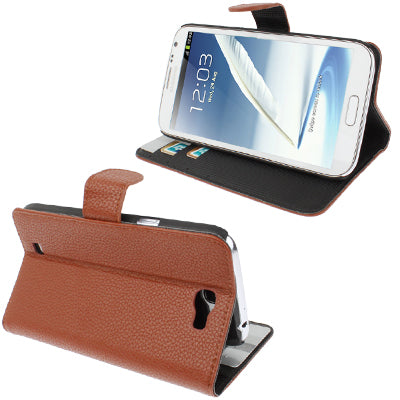 Litchi Texture Leather Case with Holder for Galaxy Note II / N7100