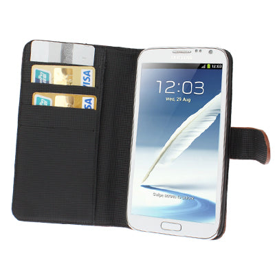Litchi Texture Leather Case with Holder for Galaxy Note II / N7100