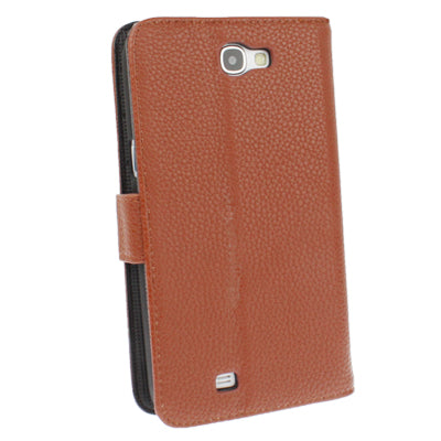 Litchi Texture Leather Case with Holder for Galaxy Note II / N7100