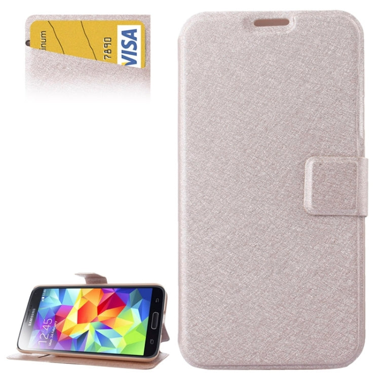 Silk Texture Flip Leather Case with Card Slot & Holder for Galaxy S5 / G900