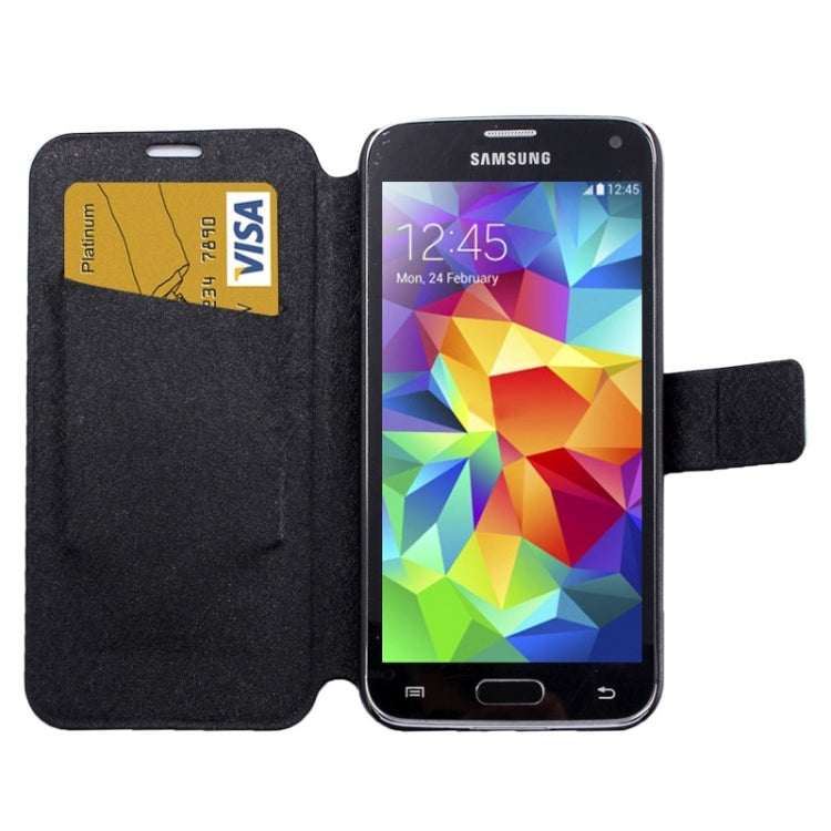 Silk Texture Flip Leather Case with Card Slot & Holder for Galaxy S5 / G900