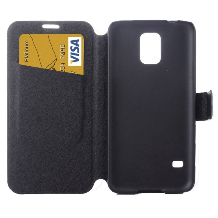 Silk Texture Flip Leather Case with Card Slot & Holder for Galaxy S5 / G900
