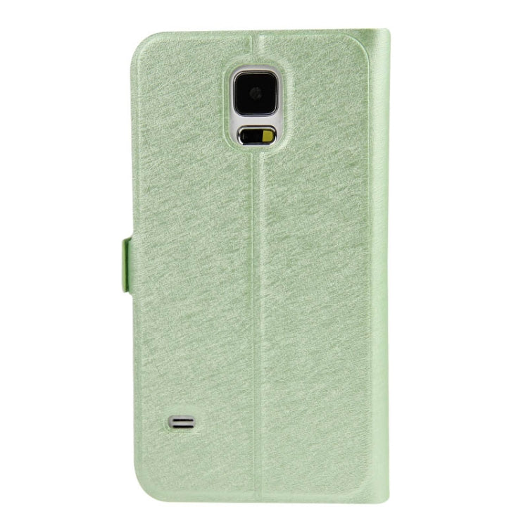 Silk Texture Flip Leather Case with Card Slot & Holder for Galaxy S5 / G900