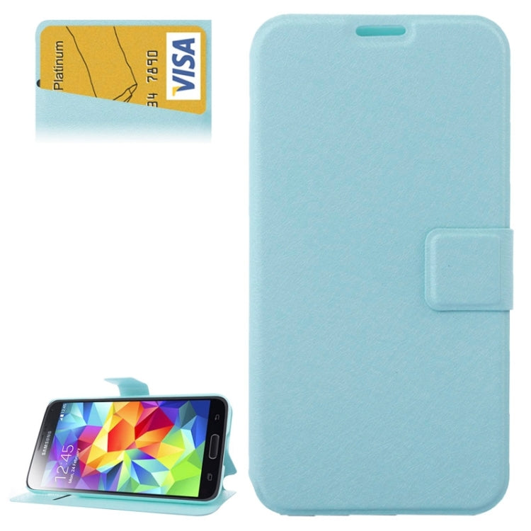 Silk Texture Flip Leather Case with Card Slot & Holder for Galaxy S5 / G900