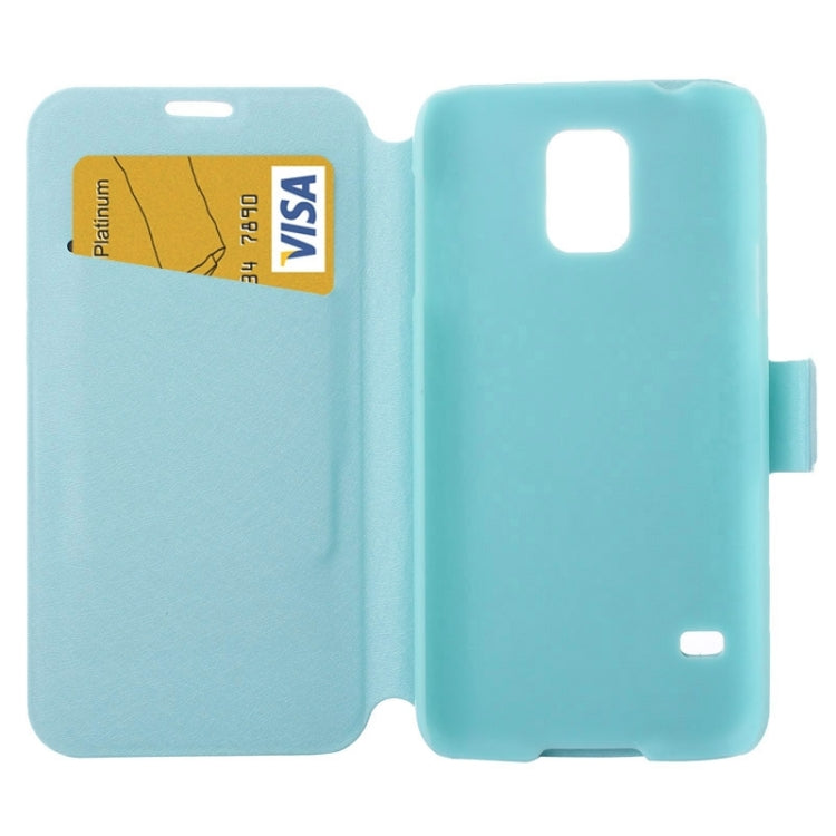 Silk Texture Flip Leather Case with Card Slot & Holder for Galaxy S5 / G900