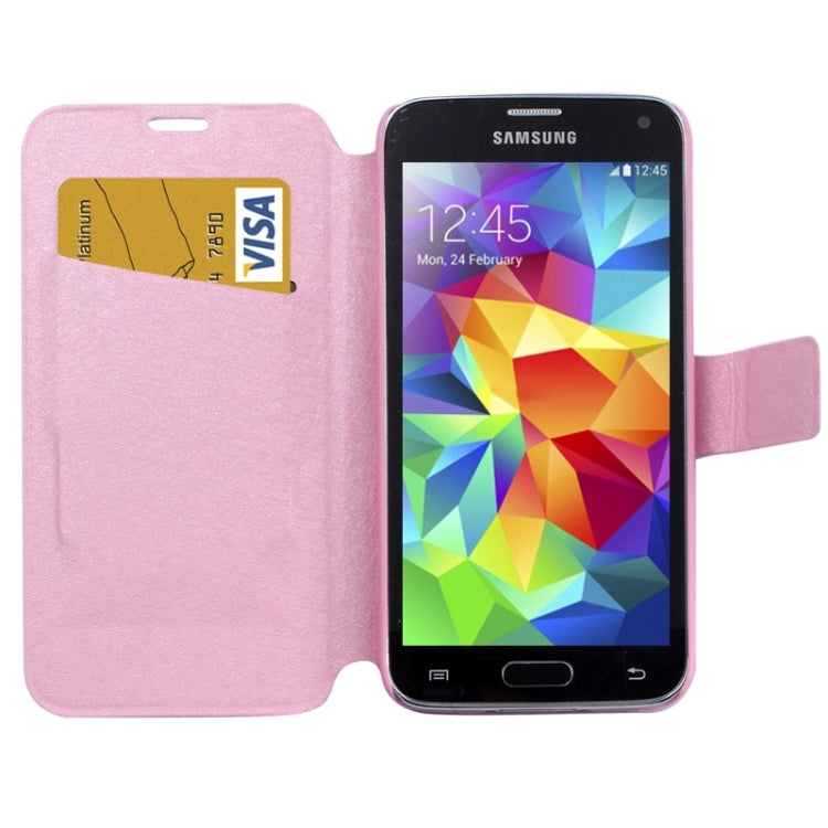 Silk Texture Flip Leather Case with Card Slot & Holder for Galaxy S5 / G900