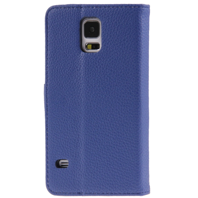 Litchi Texture Leather Case with Credit Card Slots & Holder for Galaxy S5 / G900