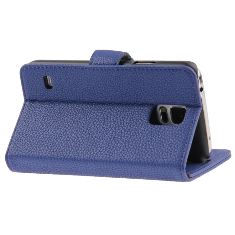 Litchi Texture Leather Case with Credit Card Slots & Holder for Galaxy S5 / G900