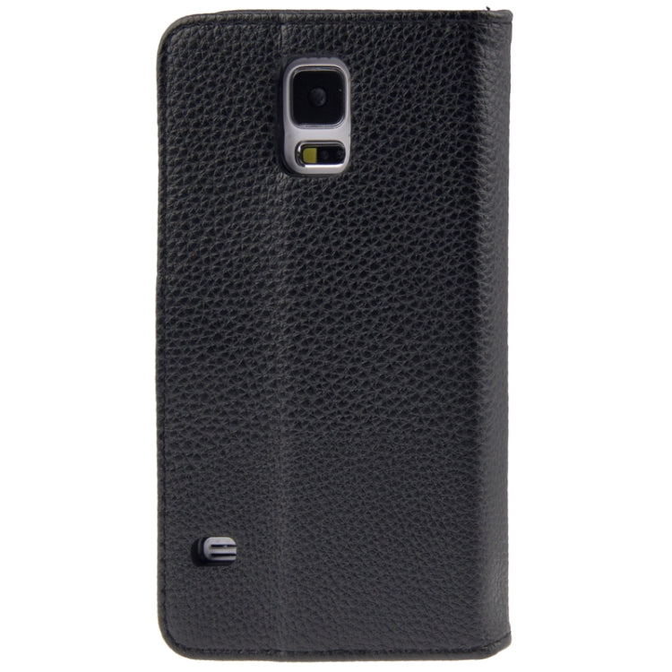 Litchi Texture Leather Case with Credit Card Slots & Holder for Galaxy S5 / G900