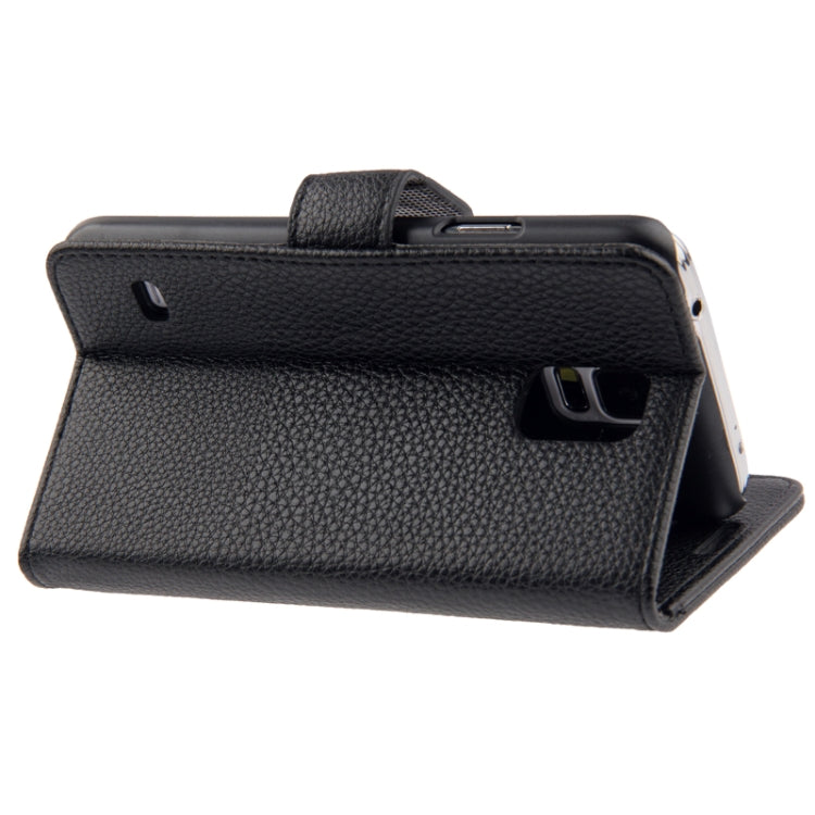 Litchi Texture Leather Case with Credit Card Slots & Holder for Galaxy S5 / G900