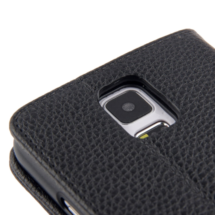 Litchi Texture Leather Case with Credit Card Slots & Holder for Galaxy S5 / G900