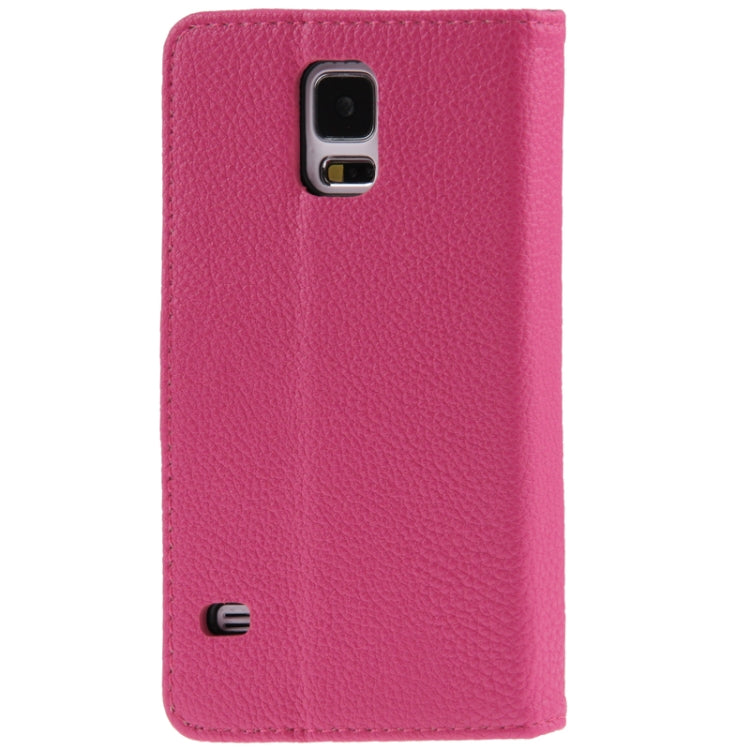 Litchi Texture Leather Case with Credit Card Slots & Holder for Galaxy S5 / G900
