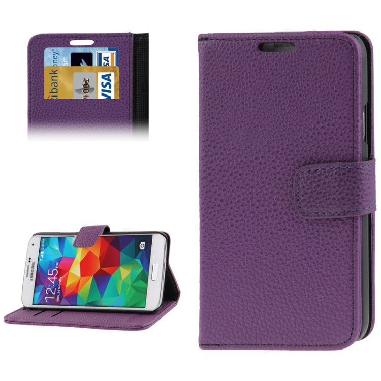Litchi Texture Leather Case with Credit Card Slots & Holder for Galaxy S5 / G900