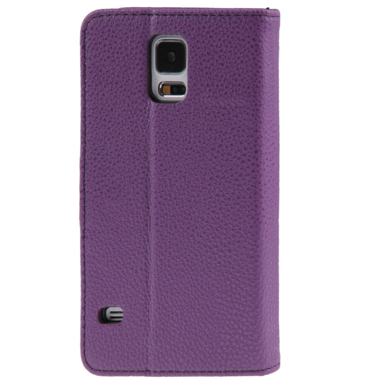 Litchi Texture Leather Case with Credit Card Slots & Holder for Galaxy S5 / G900