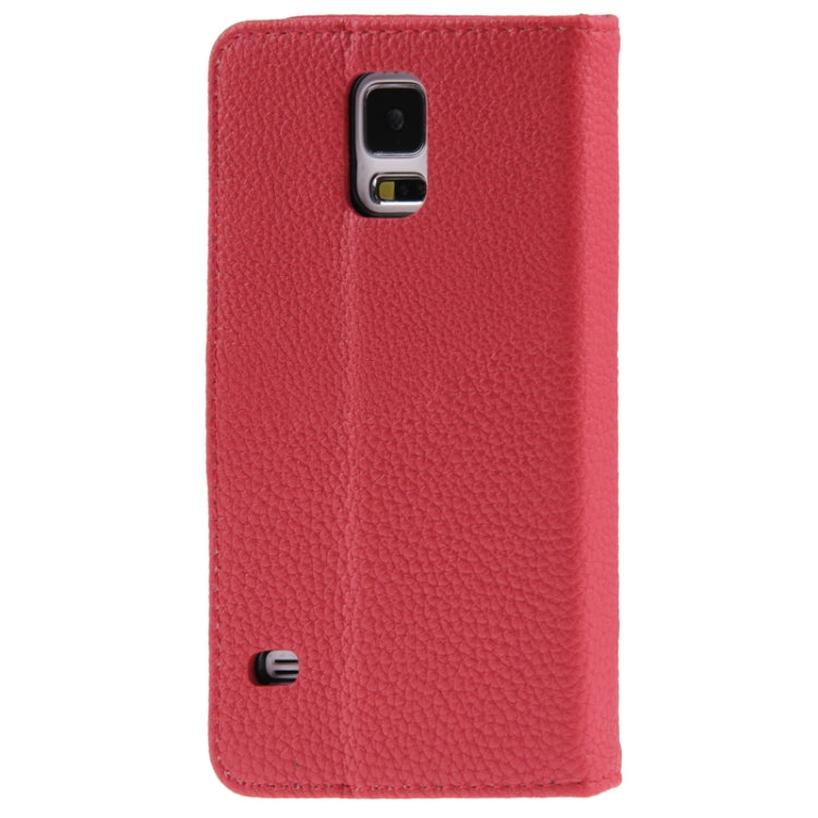 Litchi Texture Leather Case with Credit Card Slots & Holder for Galaxy S5 / G900