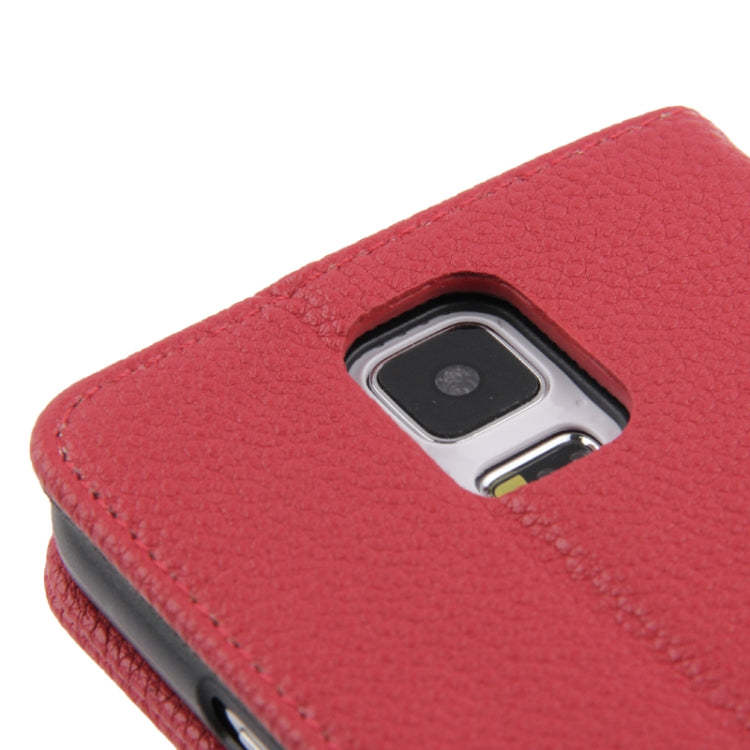Litchi Texture Leather Case with Credit Card Slots & Holder for Galaxy S5 / G900