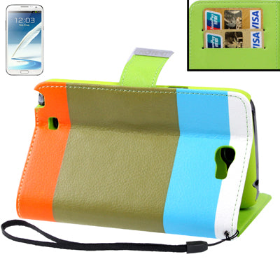 Litchi Texture Leather Case with Credit Card Slots & Holder for Galaxy Note II / N7100