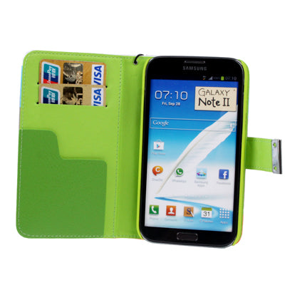 Litchi Texture Leather Case with Credit Card Slots & Holder for Galaxy Note II / N7100