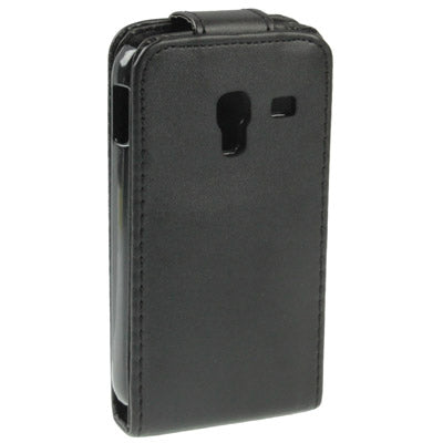 Vertical Flip Leather Case for Galaxy Ace / Plus / S7500(Black)