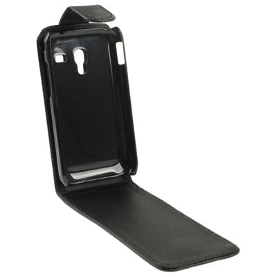 Vertical Flip Leather Case for Galaxy Ace / Plus / S7500(Black)