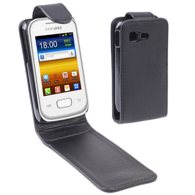 Vertical Flip Leather Case for Galaxy Poket / S5300, Black