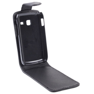 Vertical Flip Leather Case for Galaxy Y Duos / S6102, Black