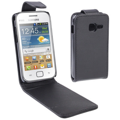 Vertical Flip Leather Case for Galaxy Ace Duos S6802, Black