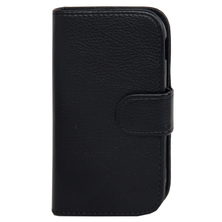 Litchi Texture Leather Case with Removable Belt Clip & Credit Card Slots for Galaxy Xcover 2 / S7710 (Black)