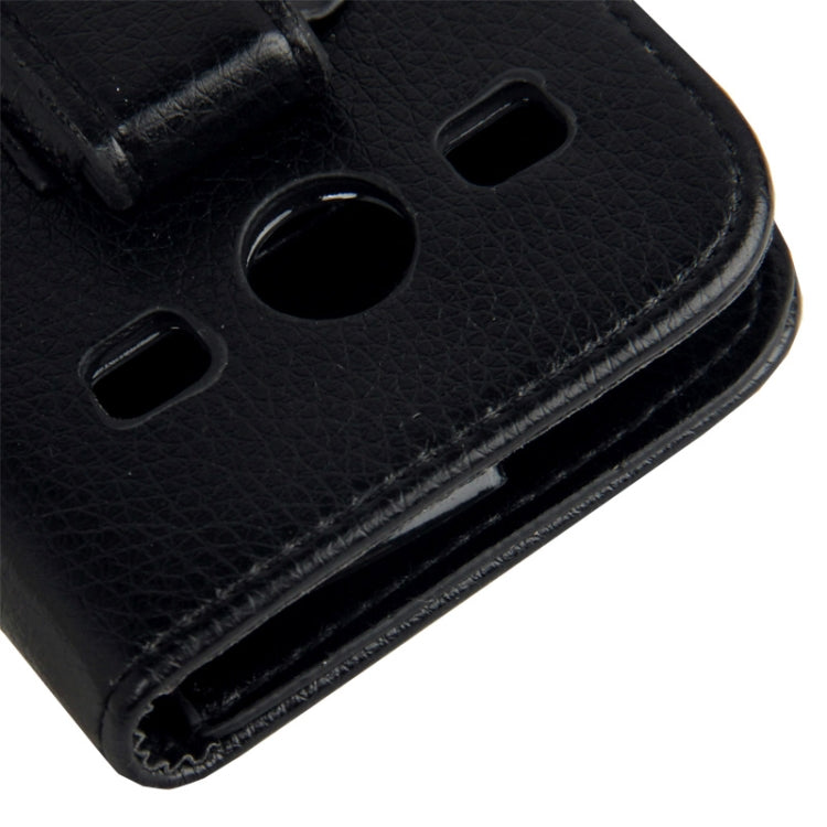 Litchi Texture Leather Case with Removable Belt Clip & Credit Card Slots for Galaxy Xcover 2 / S7710 (Black)