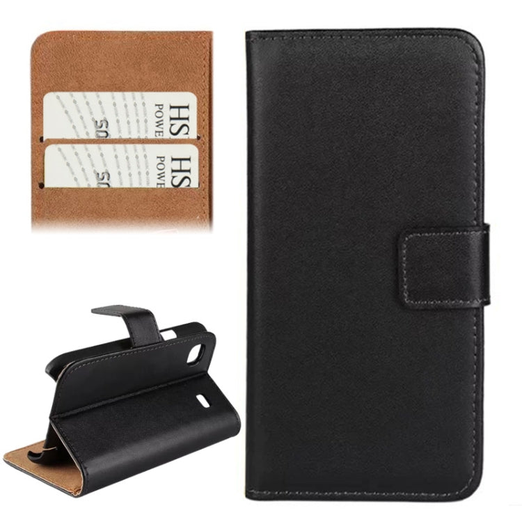 Horizontal Flip Top-grain Leather Case with Card Slots & Holder for Galaxy S / i9000