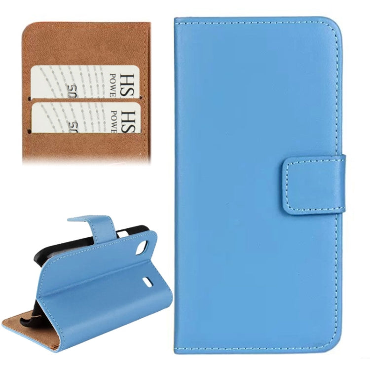 Horizontal Flip Top-grain Leather Case with Card Slots & Holder for Galaxy S / i9000
