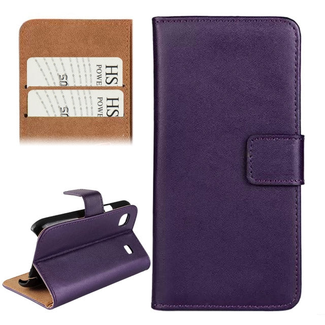 Horizontal Flip Top-grain Leather Case with Card Slots & Holder for Galaxy S / i9000