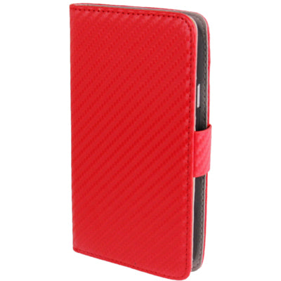 High Quality Carbon Fiber Texture Leather Case with Holder & Credit Card Slots for Galaxy Grand Duos / i9082