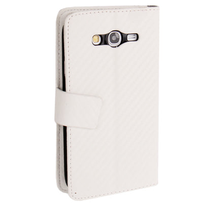 High Quality Carbon Fiber Texture Leather Case with Holder & Credit Card Slots for Galaxy Grand Duos / i9082