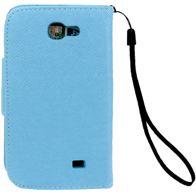 Cross Texture Leather Case with Credit Card Slots & Lanyard for Galaxy Express / i8730