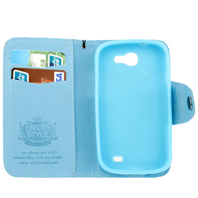 Cross Texture Leather Case with Credit Card Slots & Lanyard for Galaxy Express / i8730