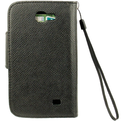 Cross Texture Leather Case with Credit Card Slots & Lanyard for Galaxy Express / i8730