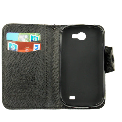 Cross Texture Leather Case with Credit Card Slots & Lanyard for Galaxy Express / i8730