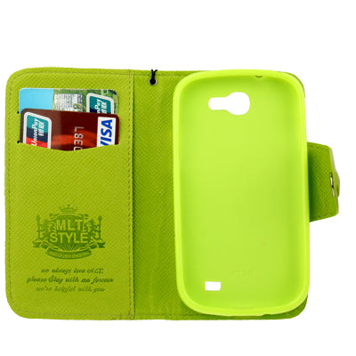 Cross Texture Leather Case with Credit Card Slots & Lanyard for Galaxy Express / i8730