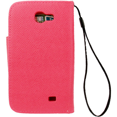 Cross Texture Leather Case with Credit Card Slots & Lanyard for Galaxy Express / i8730