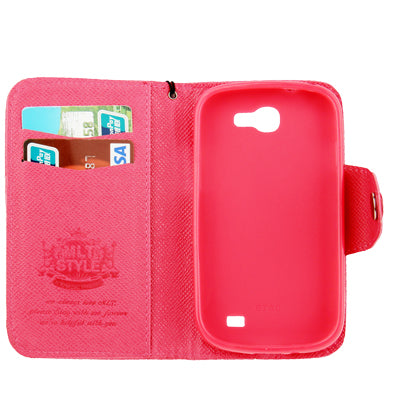 Cross Texture Leather Case with Credit Card Slots & Lanyard for Galaxy Express / i8730