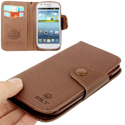 Cross Texture Leather Case with Credit Card Slots & Lanyard for Galaxy Express / i8730